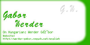 gabor werder business card